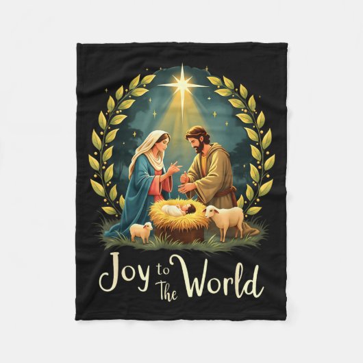 Couverture Polaire Christmas Nativity Christian Birth Of Jesus Joy To (Devant)
