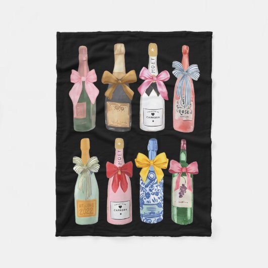 Couverture Polaire Christmas New Year Champagne Gl Coquette Bot-tle M (Devant)