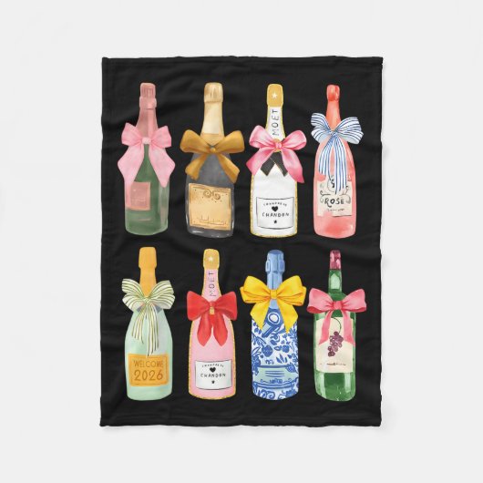 Couverture Polaire Christmas New Year Champagne Gl Coquette Bottle (Devant)