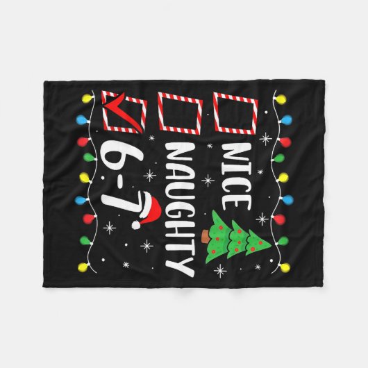 Couverture Polaire Christmas Nice Naughty 67 Brainrot Funny 6-7 Meme (Devant (Horizontal))