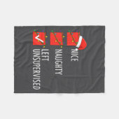 Couverture Polaire Christmas Nice Naughty Left Unsupervised Naughty O (Devant (Horizontal))