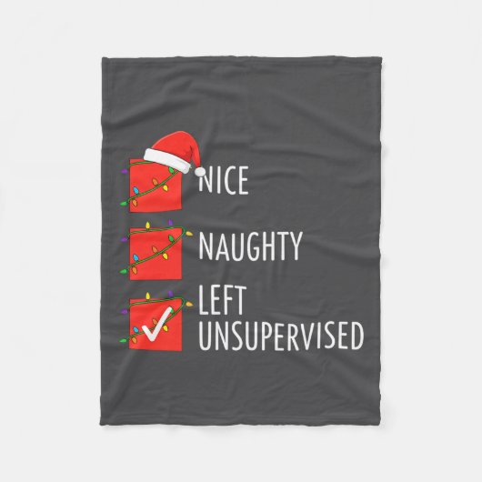 Couverture Polaire Christmas Nice Naughty Left Unsupervised Naughty O (Devant)