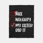 Couverture Polaire Christmas Nice Naughty Sister Did It Xmas Family B (Devant)