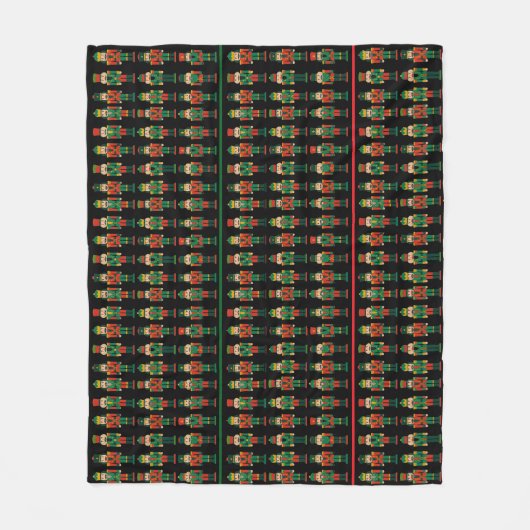 Couverture Polaire Christmas Nutcrackers Green and Black (Devant)