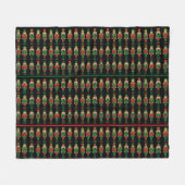 Couverture Polaire Christmas Nutcrackers Green and Black (Devant (Horizontal))
