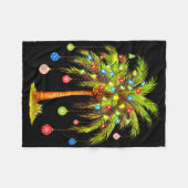 Couverture Polaire Christmas Palm Tree Light Hawaiian Tropical Xmas (Devant (Horizontal))