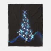 Couverture Polaire Christmas Party Blue Tree Shiny Black Elegant (Devant)