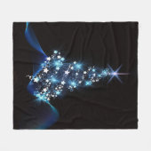 Couverture Polaire Christmas Party Blue Tree Shiny Black Elegant (Devant (Horizontal))