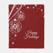 Couverture Polaire Christmas Party White Ornaments Stars Red Elegant (Devant)