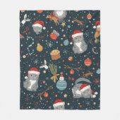 Couverture Polaire christmas Pattern Cats (Devant)