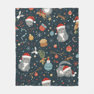 Couverture Polaire christmas Pattern Cats