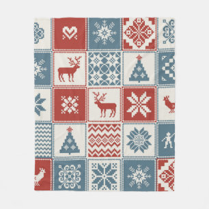 Couverture Polaire Christmas pattern in patchwork style. Traditional
