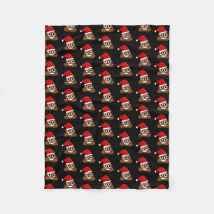 Couverture Polaire Christmas poop emoji Cute Funny Motif