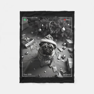 Couverture Polaire Christmas Pug Caught On Camera 