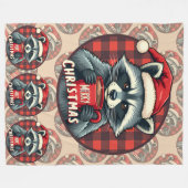 Couverture Polaire Christmas Raccoon Cocoa Cheer (Devant (Horizontal))