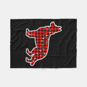 Couverture Polaire Christmas Red And Black Buffalo Plaid German Sheph (Devant (Horizontal))