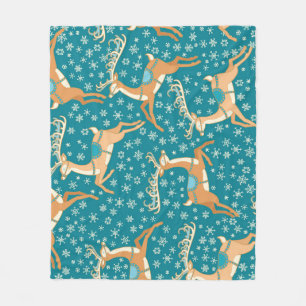 Couverture Polaire Christmas Reindeer : Vintage Motif sans couture.