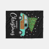 Couverture Polaire Christmas Retro Car With Christmas Tree - Merry Me (Devant (Horizontal))