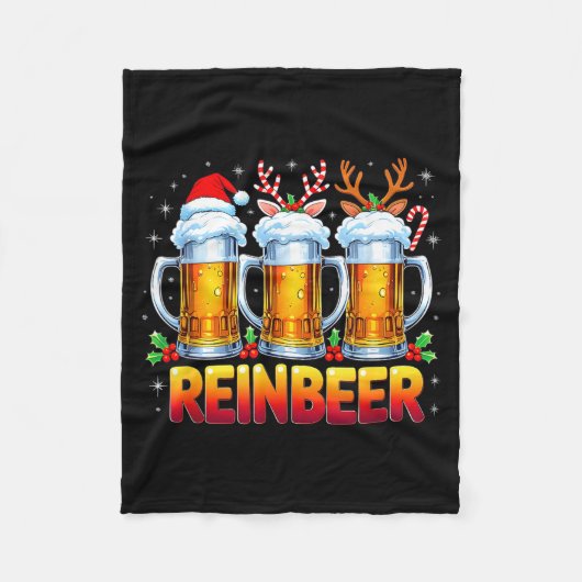 Couverture Polaire Christmas Santa Beer Lovers Funny Drinking Trend N (Devant)