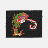 Couverture Polaire Christmas Santa Claus Riding Reindeer Lights Men W (Devant (Horizontal))
