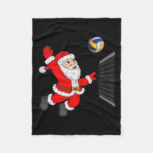 Couverture Polaire Christmas Santa Playing Volleyball Xmas Funny Srts (Devant)
