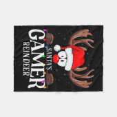 Couverture Polaire Christmas Santa's Gamer Reindeer Matching X-mas  (Devant (Horizontal))