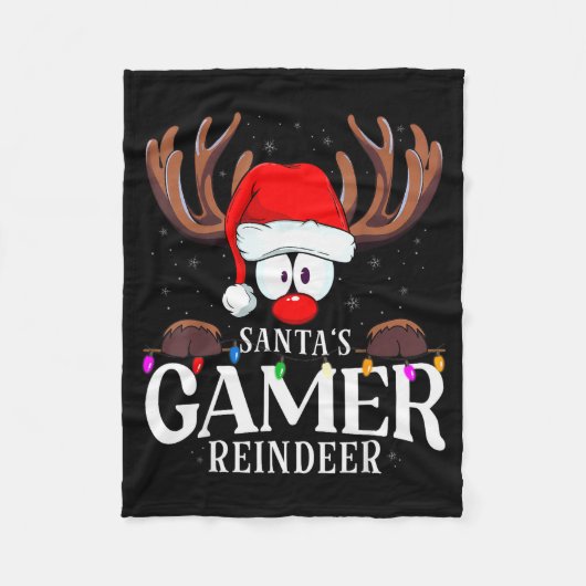 Couverture Polaire Christmas Santa's Gamer Reindeer Matching X-mas (Devant)