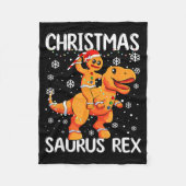 Couverture Polaire Christmas Saurus Rex Gingerbread Man Cookie Trex B (Devant)