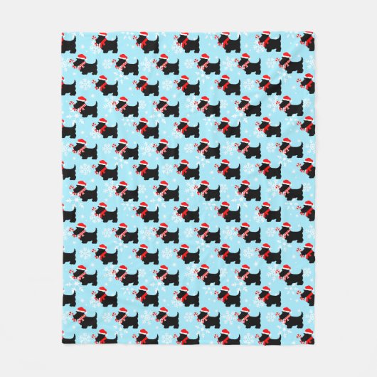 Couverture Polaire Christmas Scottie Dogs Pattern (Devant)
