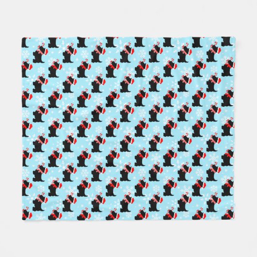 Couverture Polaire Christmas Scottie Dogs Pattern (Devant (Horizontal))