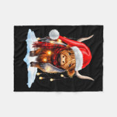 Couverture Polaire Christmas Scottish Highland Cow Wrapped In Christm (Devant (Horizontal))