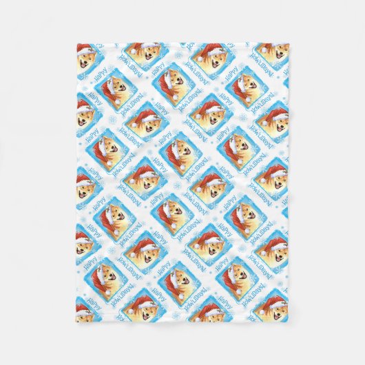 Couverture Polaire Christmas Shiba Inu (Devant)