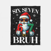 Couverture Polaire Christmas Six Seven Bruh Meme 6 7 Slang Cool Santa (Devant)