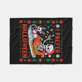 Couverture Polaire Christmas Skeleton I Prefer Halloween Ugly Christm (Devant (Horizontal))