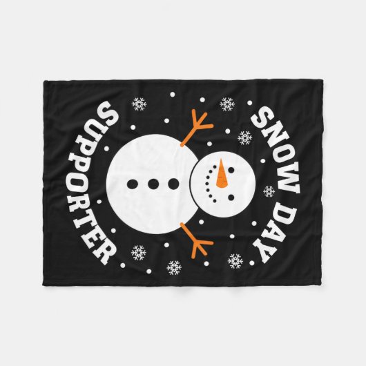 Couverture Polaire Christmas Snow Day Suprter Snowflake Snowman Funny (Devant (Horizontal))