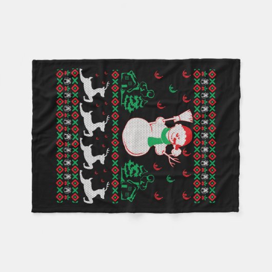 Couverture Polaire Christmas Snowman (Devant (Horizontal))