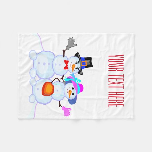 Couverture Polaire Christmas Snowman (Devant (Horizontal))