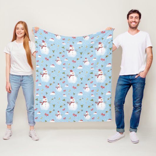 Couverture Polaire Christmas Snowman (En situation)