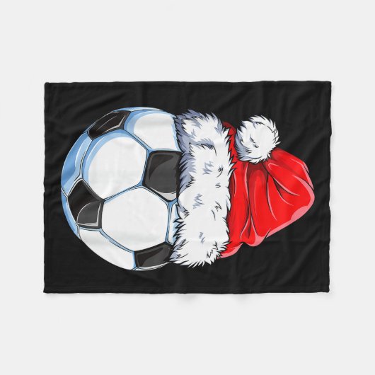 Couverture Polaire Christmas Soccer Ball Santa Hat Funny Srts Xmas Bo (Devant (Horizontal))