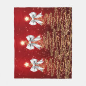Couverture Polaire Christmas Sparkling Trees Red Gold Silver Bow  (Devant)