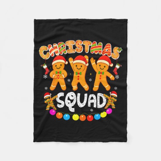 Couverture Polaire Christmas Squad Funny Xmas Gingerbread Family Matc (Devant)