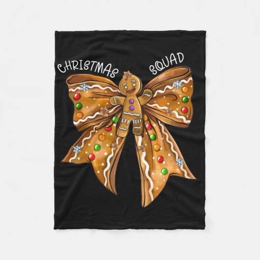 Couverture Polaire Christmas Squad Gingerbread Bow Coquette Noen Xmas (Devant)