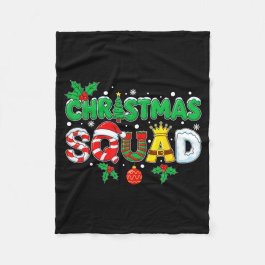 Couverture Polaire Christmas Squad Santa Dabbing Elf Family Matching  (Devant)