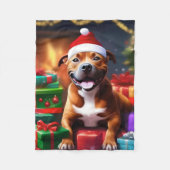 Couverture Polaire Christmas Staffordshire Bull Terrier (Devant)