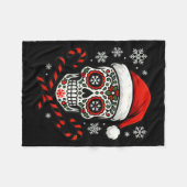 Couverture Polaire Christmas Sugar Calavera Skull Santa Hat Candy Can (Devant (Horizontal))