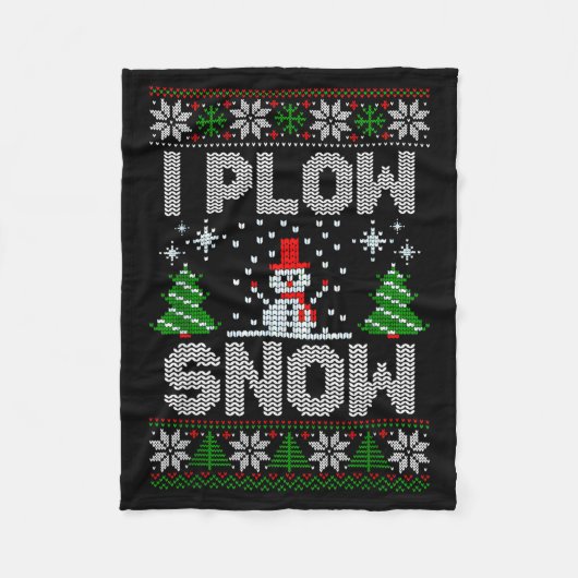 Couverture Polaire Christmas Sweater I Plow Snow Matching Couples Paj (Devant)