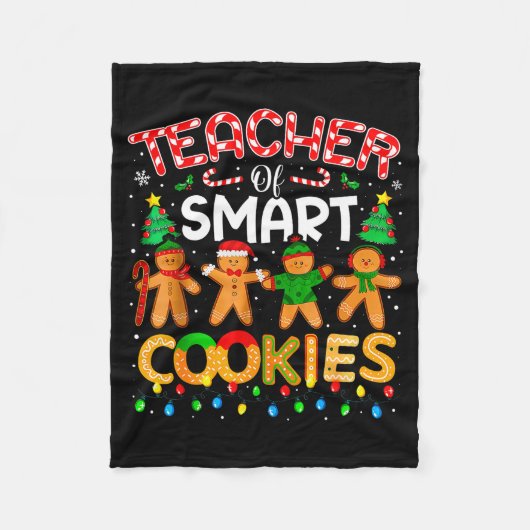 Couverture Polaire Christmas Teacher Of Smart Cookies Funny Cute Ging (Devant)