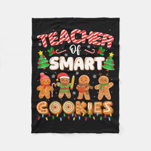 Couverture Polaire Christmas Teacher Of Smart Cookies Funny Cute Ging (Devant)