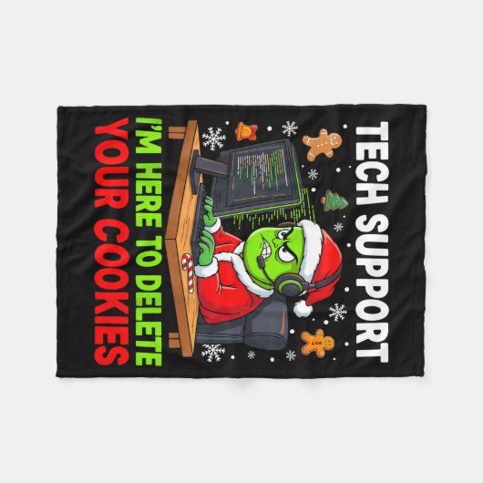 Couverture Polaire Christmas Tech Suprt Here To Delete Cookies Holida (Devant (Horizontal))