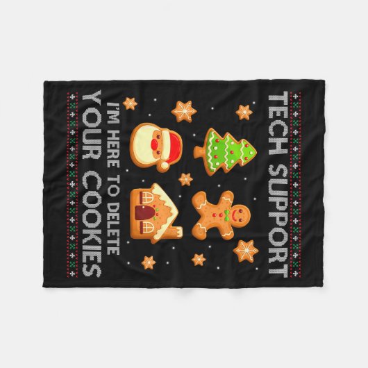 Couverture Polaire Christmas Tech Suprt Here To Delete Cookies Ugly S (Devant (Horizontal))